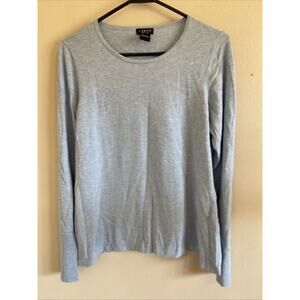 J'Envie‎ Light Blue Viscose Spandex Ribbed Cuff Buttons Shirt Blouse Top Medium